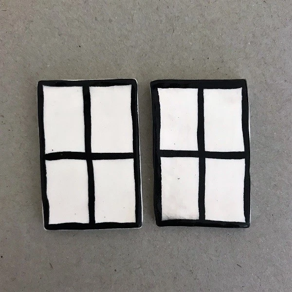 Ceramic Windows x2 (White) - 45 x 25mm ~ Mosaic Tile, Mosaic Inserts, Craft T...
