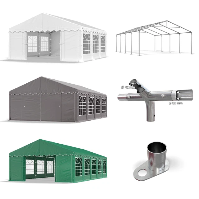 PARTYZELT 3x2 - 6x12 GARTENZELT Pavillon Festzelt Bierzelt Unterstand NEU PE