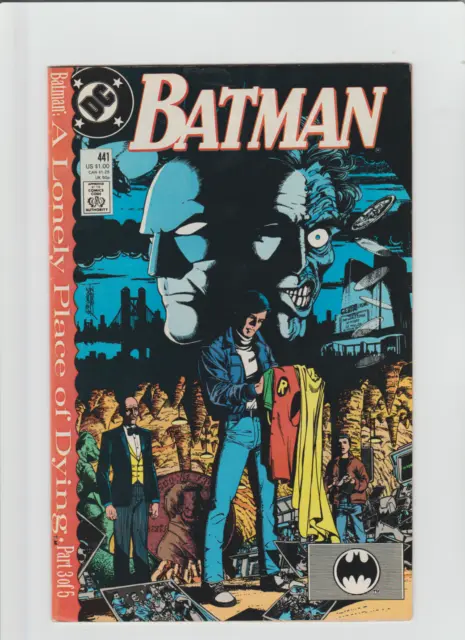 Batman #441 DC Comics 1989 Two Face Cover Lonely Place of Dying Part 3 VG READER