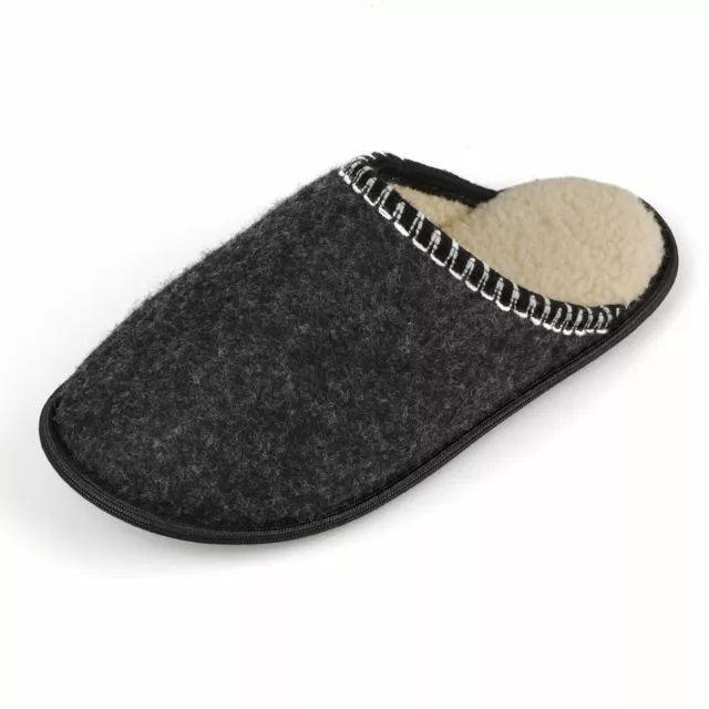 Mens Womens Fuzzy Wool Bedroom Slippers Warm Memory Foam  Slip on House Shoes