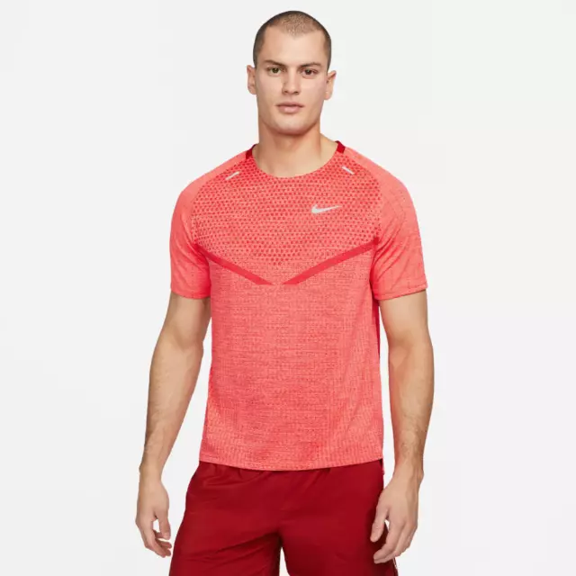 Nike Tech Knit Men's Dri-FIT ADV Short-Sleeve Running Top Red Crimson M L XL