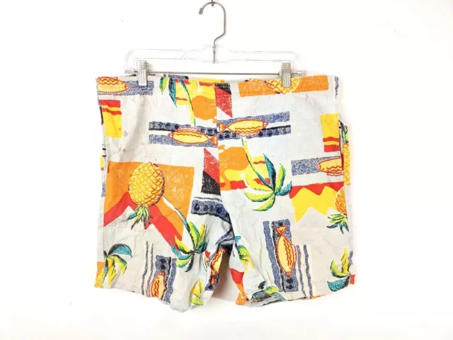 VTG Hot Tracks Mens Tropical USA 100% Cotton Shorts M