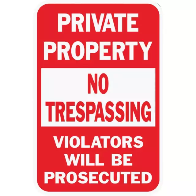 Hy-Ko Heavy-Duty Aluminum Sign, Private Property No Trespassing HW-45 Hy-Ko