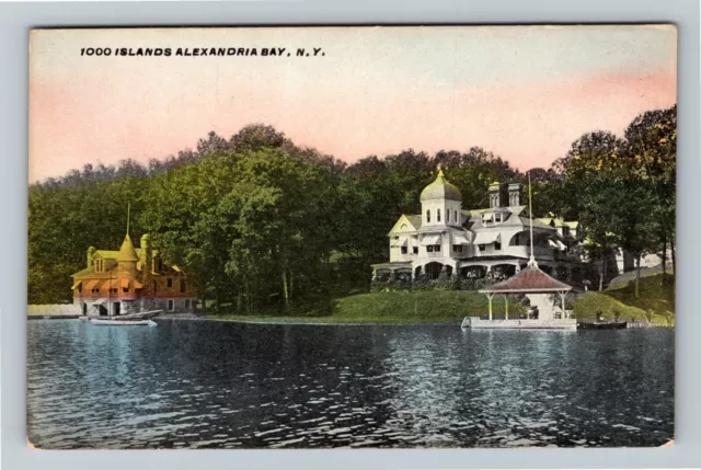 Alexandria Bay NY-New York, Thousand 1000 Islands Boat House Vintage Postcard