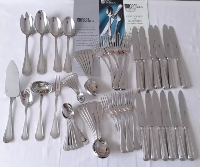 Sant' Andrea BELLINI 56 Piece 6 Place Setting Cutlery Set inc. Serving Utensils