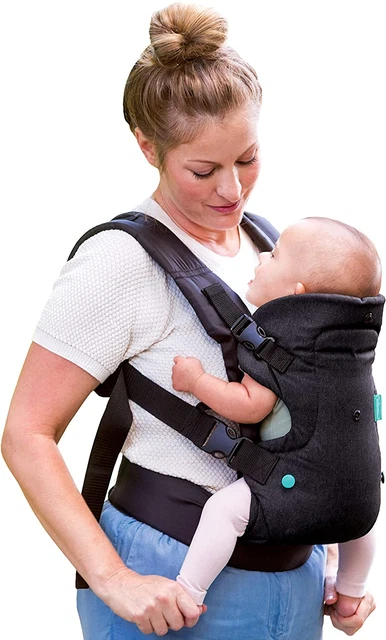 Baby Carrier Flip 4 in 1 Denim Black, Baby Carrier with Ergonomic Seat, Adjustab
