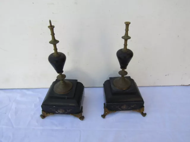 ancienne paire de pied de bougeoir