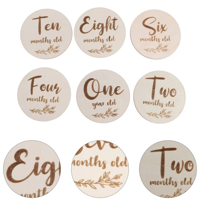 6 Pcs Cartes D'étape De Bébé Carte Bébé Accessoires Nouveau-nés En Bois