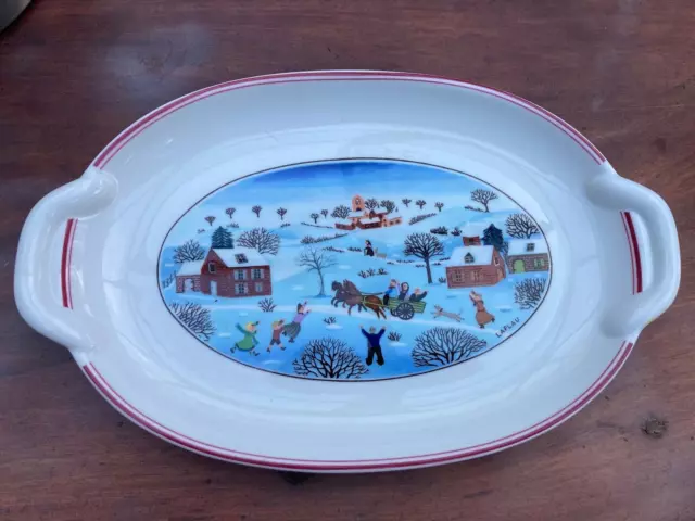 VILLEROY & BOCH NAIF CHRISTMAS PORCELAIN OVAL SERVING PLATE 26cm