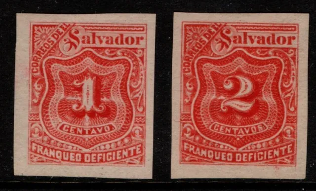 El Salvador 1896 1c, 2c Postage Dues SGD150-51 Mint