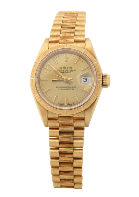 Rolex Datejust President Massiccio da Donna 18K Oro Giallo Orologio Corteccia