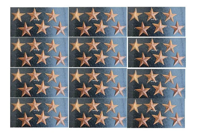 RUSTIC PRIMITIVE GALVANIZED RUSTY 5" BARN STAR METAL TIN COUNTRY FARMHOUSE 50 Pc