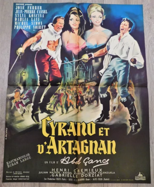 Cyrano et d'Artagnan Affiche ORIGINALE Poster 56x73cm 22x29 1964 Abel Gance