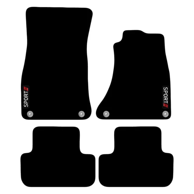For Audi A5 2DR Coupe 2007 to 2016 Tailored Carpet Car Mats with logo 4 Clips