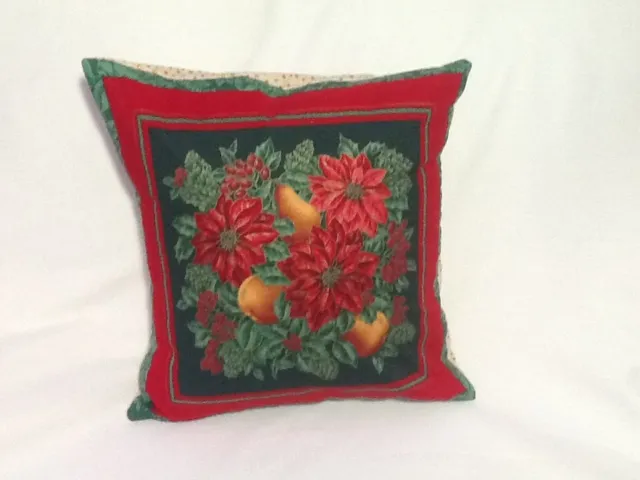 Handmade lined Padded Christmas  Cushion Cover