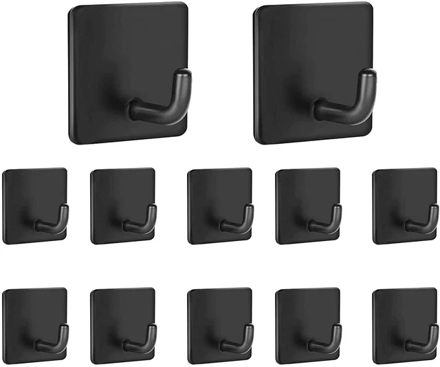 Gancho autoadhesivo gancho de toalla 12 piezas acero inoxidable gancho adhesivo gancho de pared mano