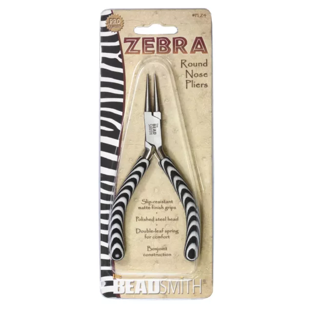 BeadSmith® Zebra Line Round Nose Pliers with Double Spring * Jewelry Tools