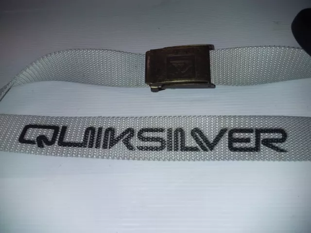 Vintage Quiksilver Canvas Grey Belt Skateboard Tony Hawk Skater Style 34-36 Inch