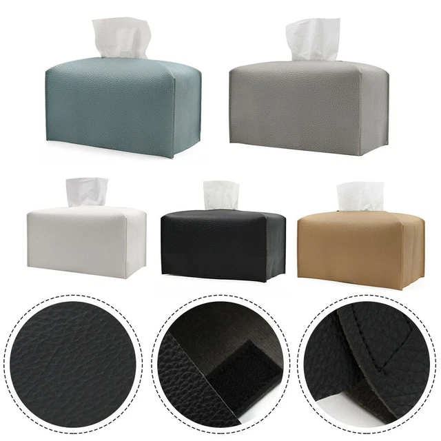 Soporte Caja de Tejidos Dispensador Salón Hogar Almacenamiento Coche Cocina Cuero