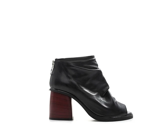 Chaussures REBECCA VAN DIK Femme Bottes Noir Cuir Naturel EASY04NAP-NR
