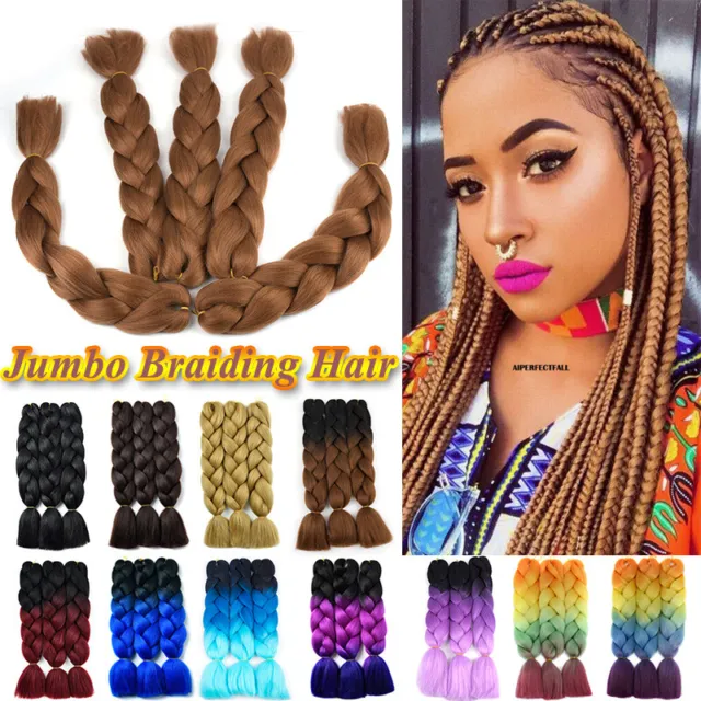 24 100g Jumbo Hair Extensions kanekalon Braiding Hair Box Twist Braid  Women Men