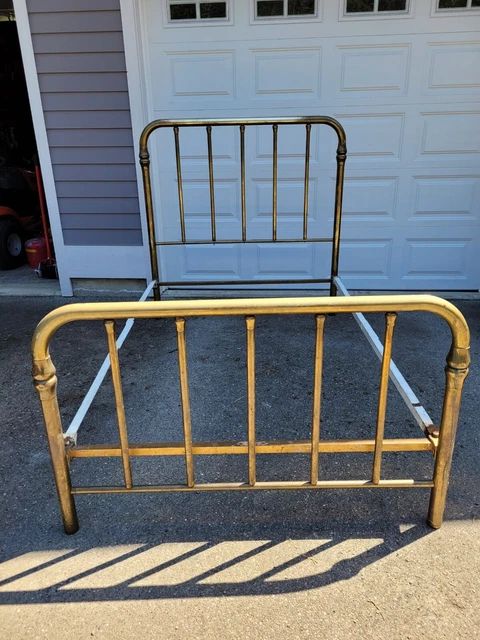 Antique Full Double Brass Bed Frame Early 1900's