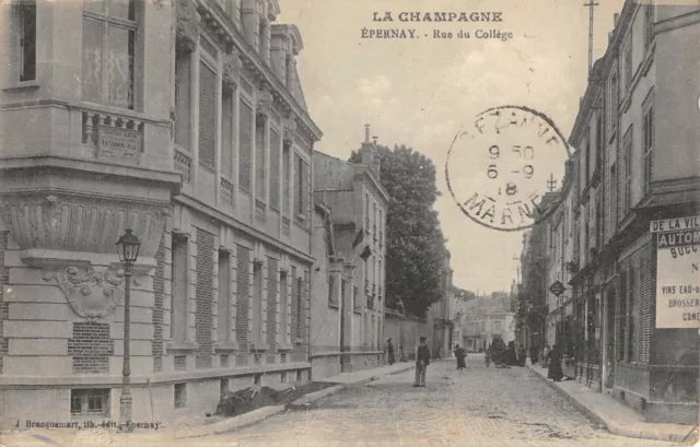 Cpa 51 Epernay Rue Du College