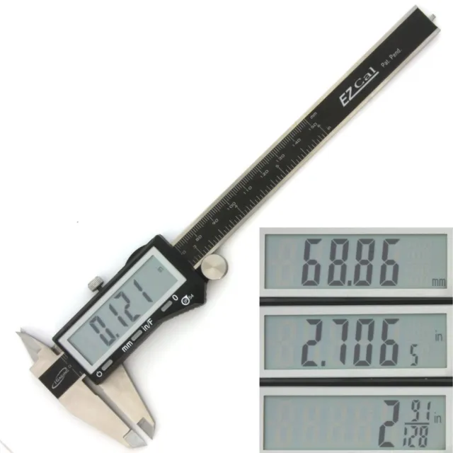 iGaging Digital Electronic Caliper X-Large LCD Precision Fractional 1/128" EzCal