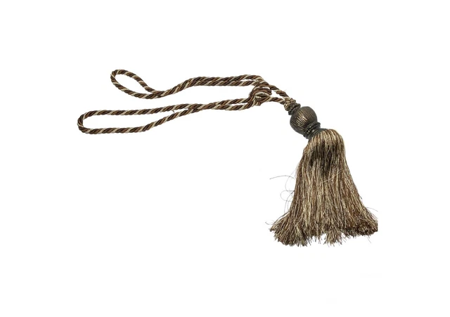 NEW! 6 Stratford Home 26” Brown/Gold Double XL Tassel Drapery Curtain Tiebacks