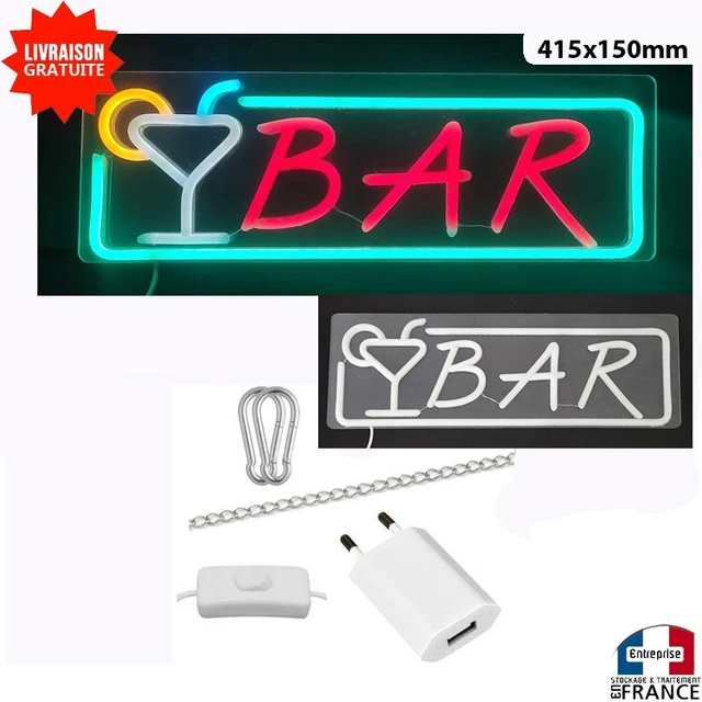 FOREVER Light - Enseigne LED Néon En Forme De Cerise - Déco Murale USB/piles - Ambiance Salon, Bar, Restaurant