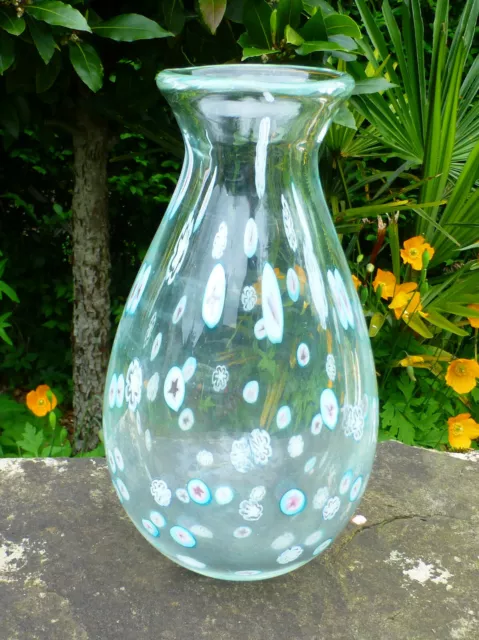 Superb Rare Vintage Murano Millefiori Glass Vase 1970s VERY Heavy Hand Blown 3