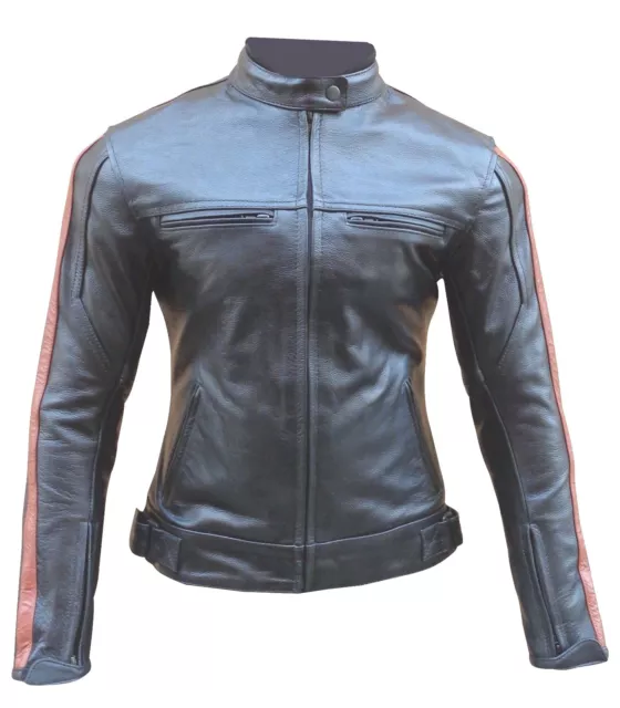 Giacca giubbotto da moto in pelle per donna femminile XS S M L XL XXL 40 42 44