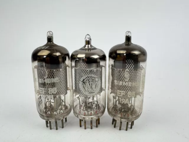 3x EF86 Röhre Siemens Valvo geprüft top NF Pentode Röhrenradio Tube Empfang etc.