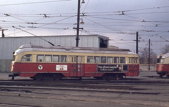 MBTA T Line Streetcar BOSTON MA area Original 1973 Photo Slide