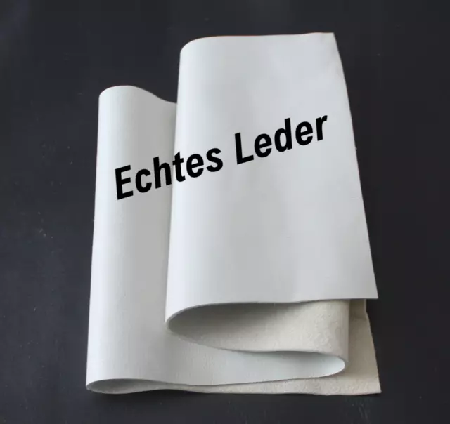 Nappaleder Lamm echtes Leder Lederstärke ca. 0,7 mm Lederstücke Cremeweiß