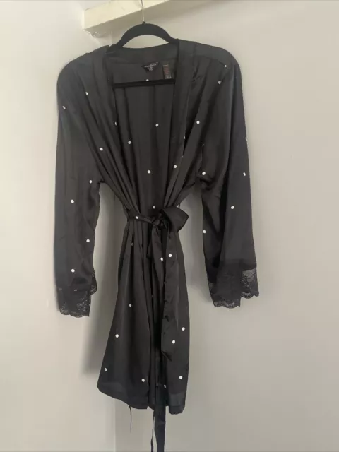 Accessorize Black Silky Gown Dressing gown Sorry 12-14