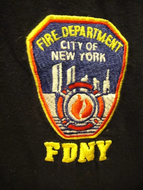 Fire Dept City of New York OFFICIAL Emroidered T Shirt Large Navy Blue