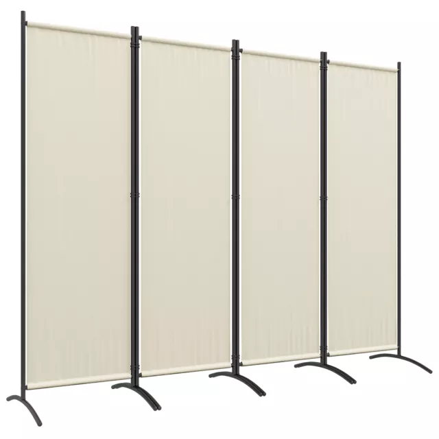 Outsunny Paravento da Esterno e Interno Pieghevole 4 Pannelli 221x50x172cm Crema