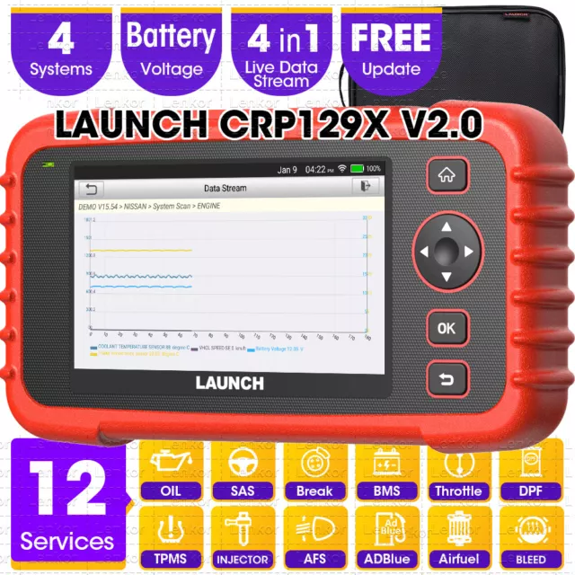 2024 LAUNCH CRP129X V2.0 Appareil diagnostics Scanner OBD AVEC 12 Les fonctions