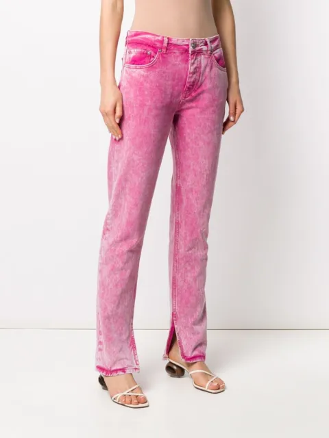 Ganni Low-Rise Washed Pink Denim Jeans