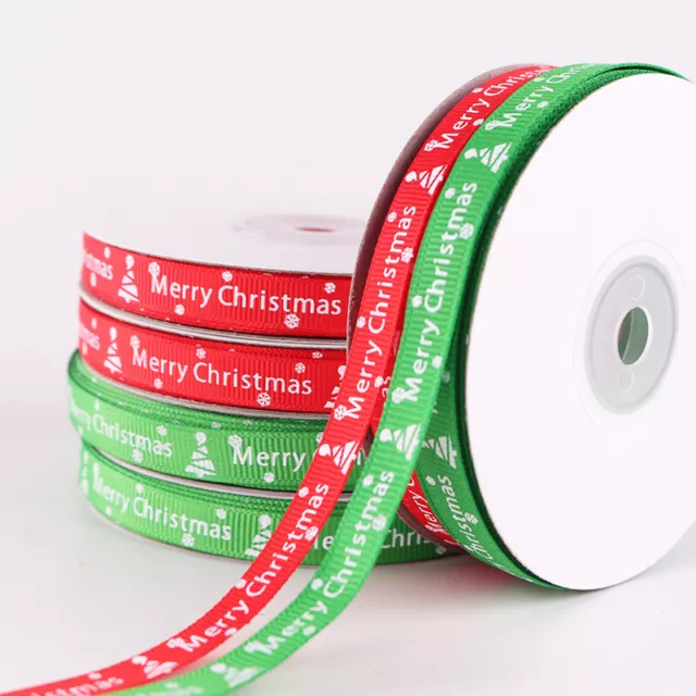 25Yards Merry Christmas Satin Ribbon Trim Gift Wrapping Party Decor Craft Supply