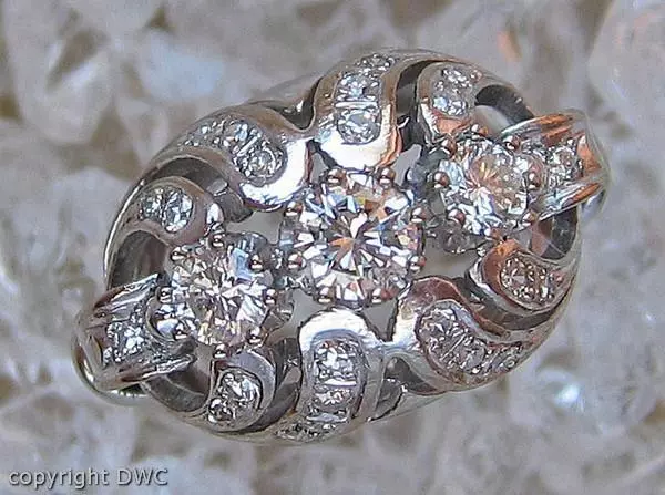 Ring mit Diamanten  Brillanten Ringe in aus weiss Gold 14 Kt. 585 er 55
