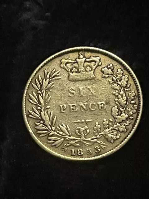 Queen Victoria Silver Sixpence 1853 3