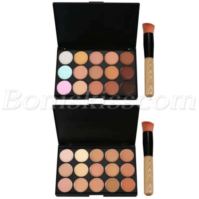 15 Colors Pro Face Concealer Palette Contour Foundation Cream Palette With Brush