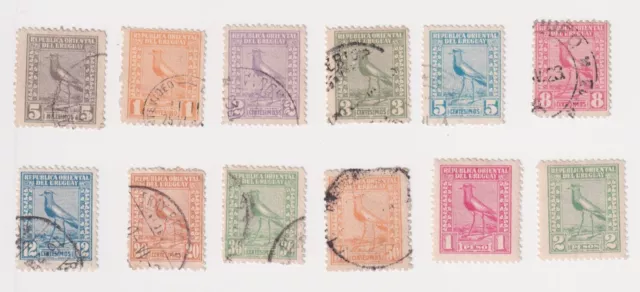Uruguay, Mi Nr.267-276, Südliche Kiebitz, Ausgabejahr 1923-24
