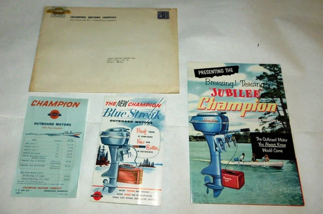 Vintage Champion Jubilee & Blue Streak Outboard Motor Brochures