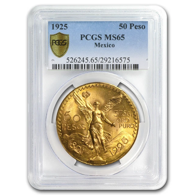 1925 Mexico Gold 50 Pesos MS-65 PCGS - SKU#82570