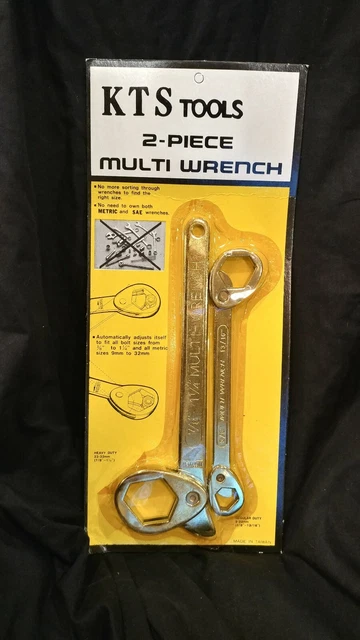 NIP Vintage 2 Piece Multi Wrenches (Metric & SAE) Adjustable, Heavy/Regular Duty