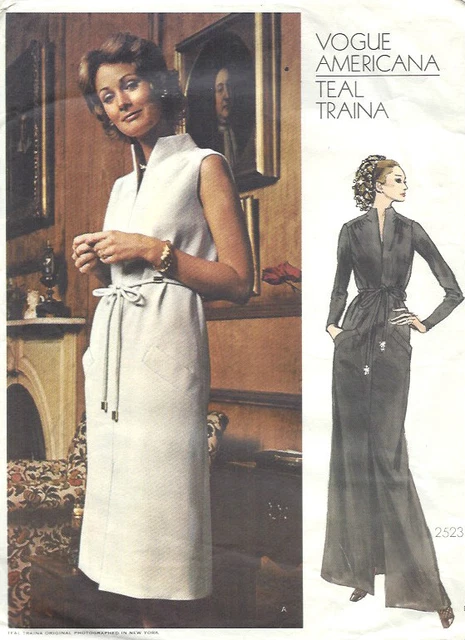 Patron De Couture Vogue Vintage 1974 - Robe B36 Par Oscar De La Renta - Neuf