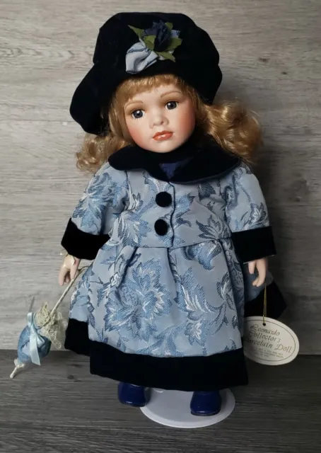 Leonardo Collection Porcelain Doll "LUCY" On Stand - 32 cm